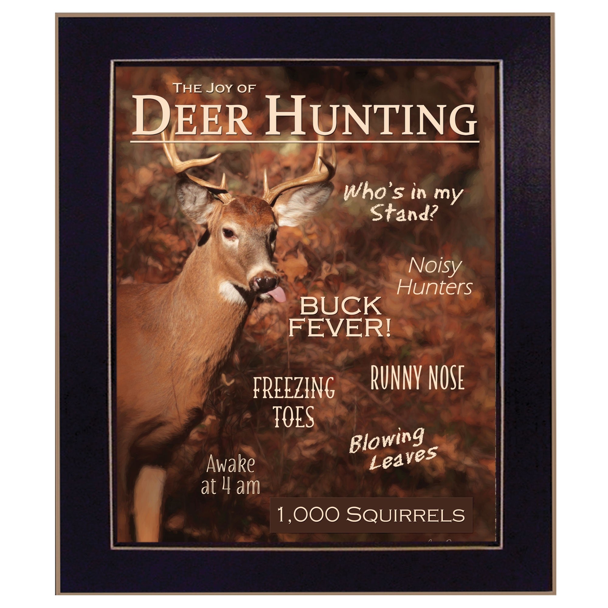 Joy of Hunting deer Black Framed Print Wall Art