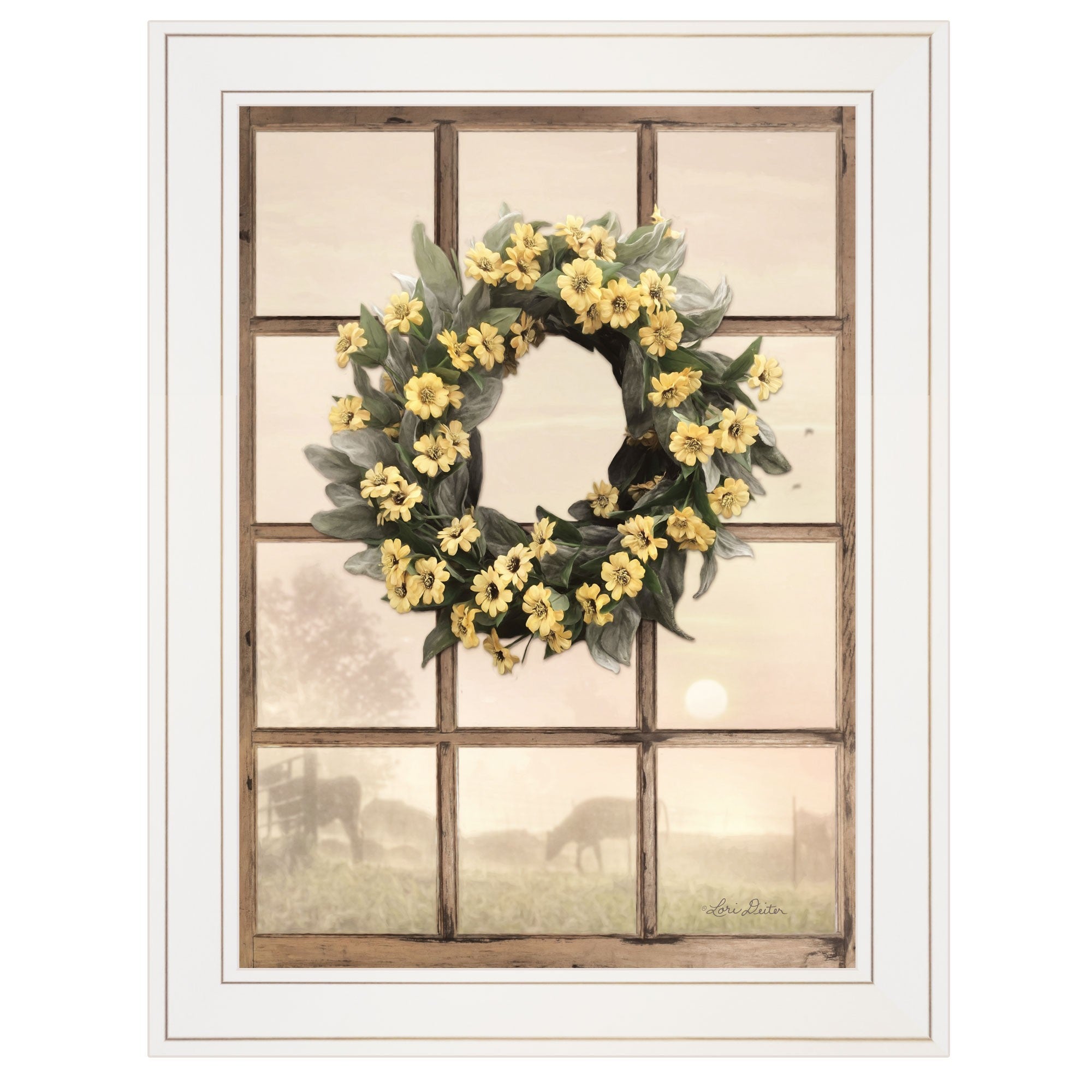 Country Gazing 2 White Framed Print Wall Art