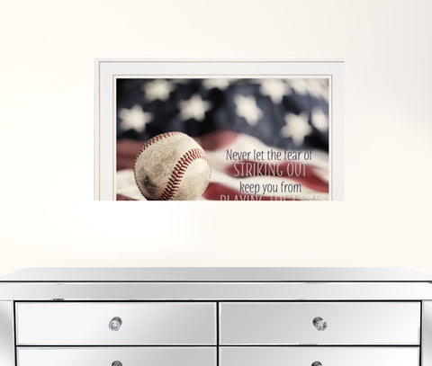 Baseball Playing The Game 1 White Framed Print Wall Art