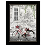 Life Is A Journey Enjoy Black Framed Print Wall Art