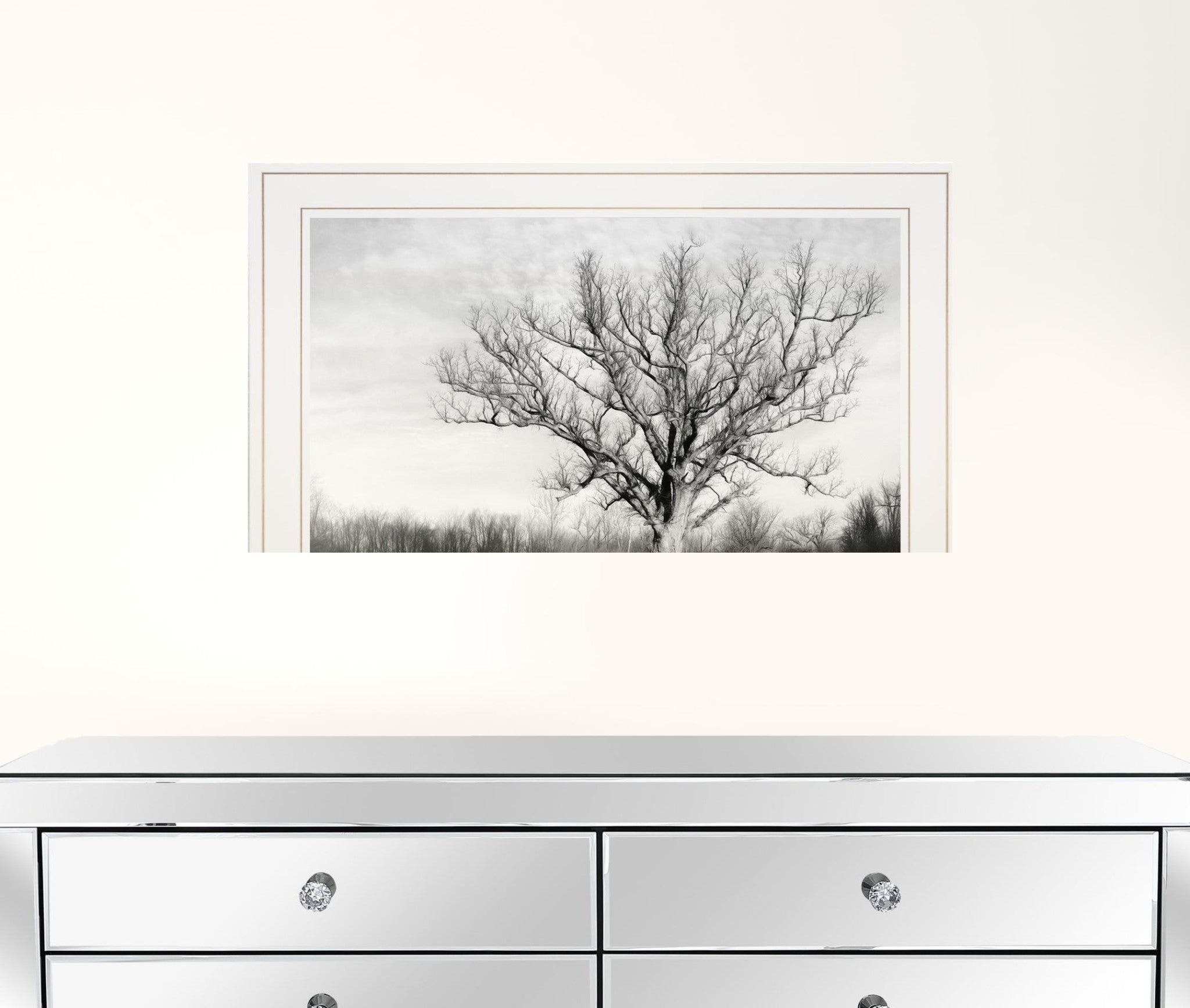 Earth & Sky 1 White Framed Print Wall Art