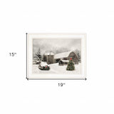 Farmhouse Christmas 1 White Framed Print Wall Art