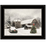 Farmhouse Christmas 2 Black Framed Print Wall Art