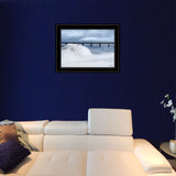 Blue Waves 2 Black Framed Print Wall Art