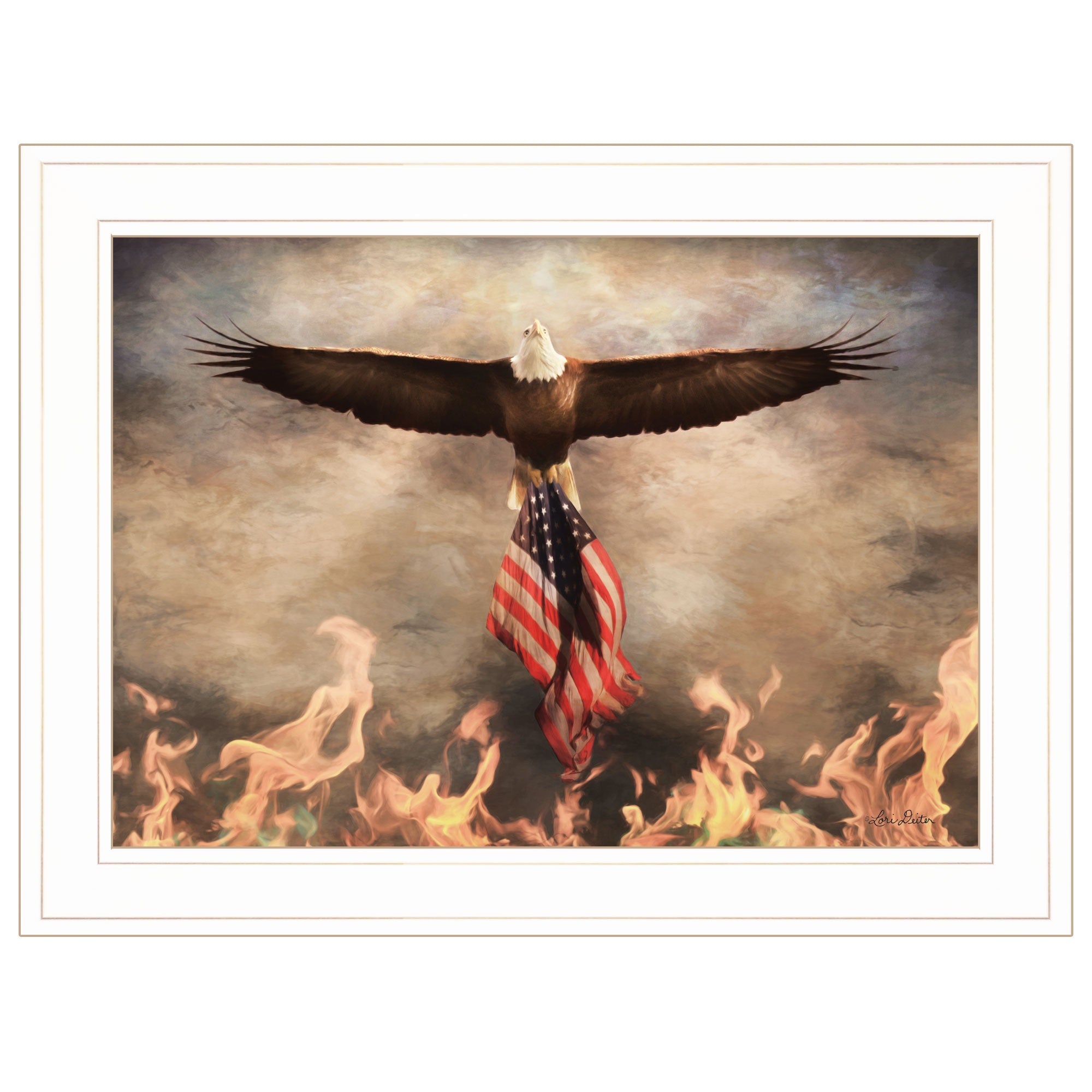 Blaze Of Glory 1 White Framed Print Wall Art