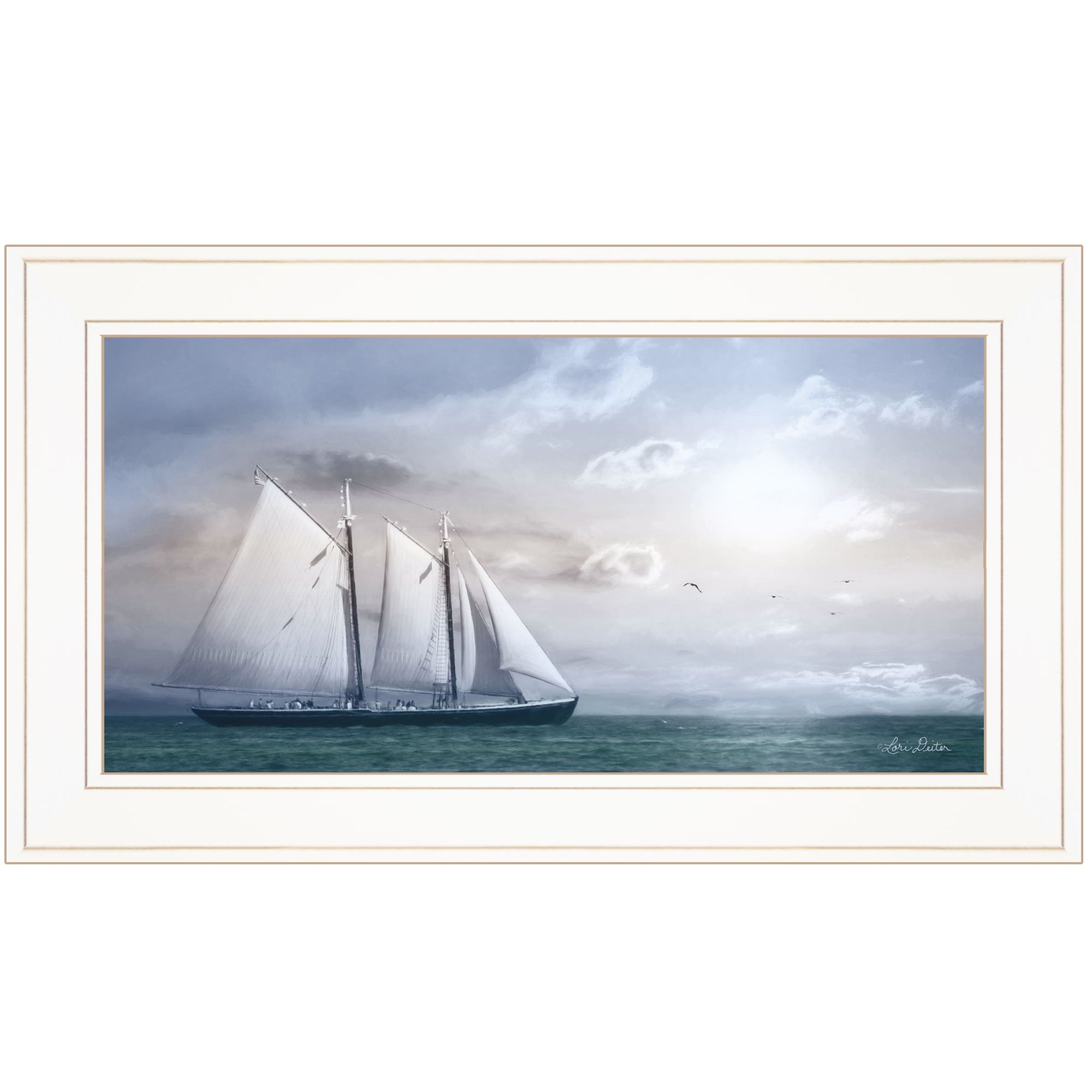 Adventure On The Seas 1 White Framed Print Wall Art