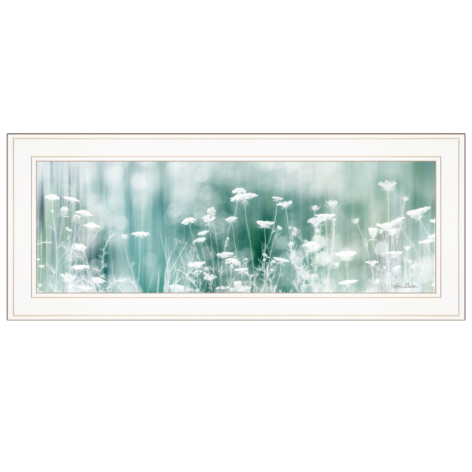 Dreamy Meadow 1 White Framed Print Wall Art