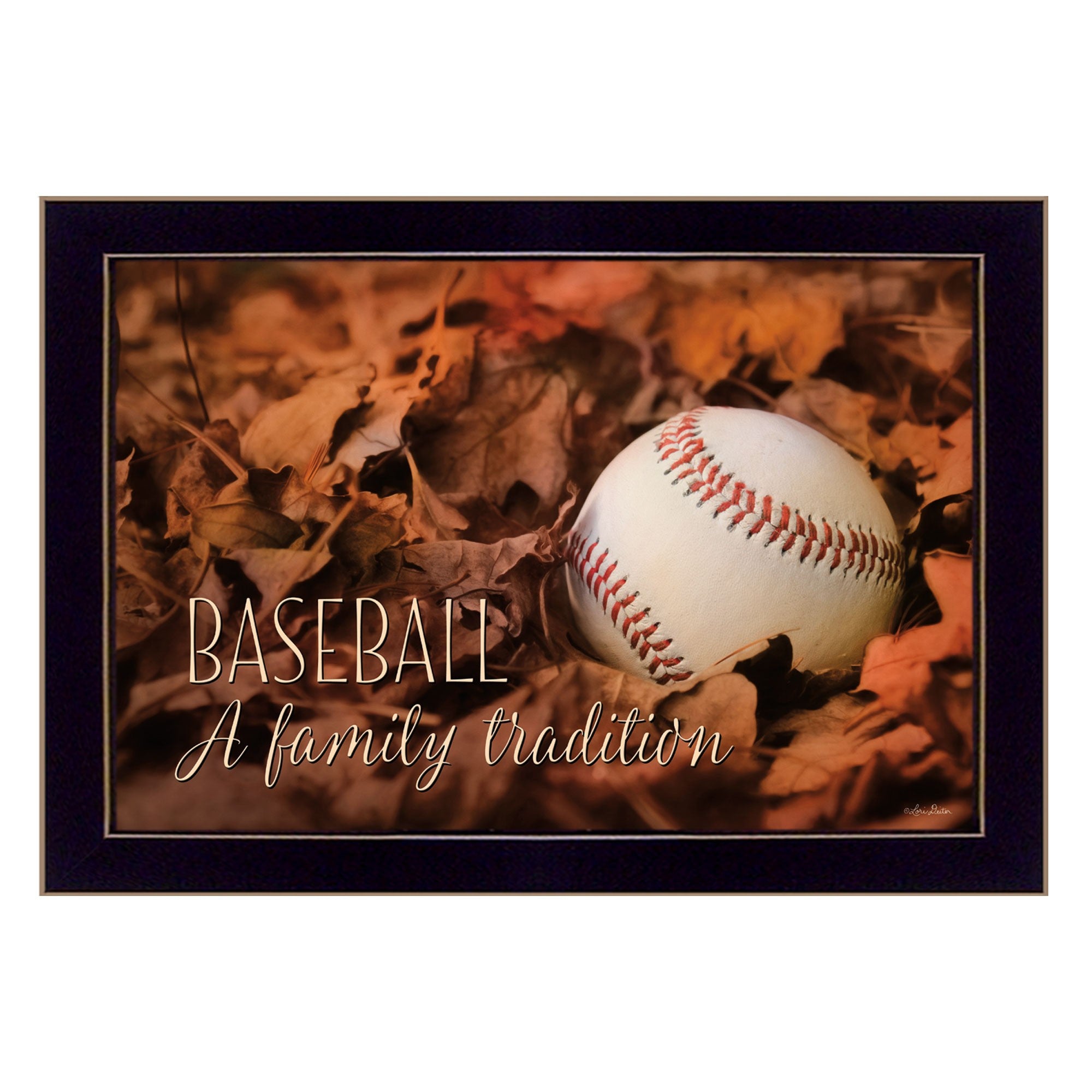 Baseball A Family Tradition Black Framed Print Wall Art