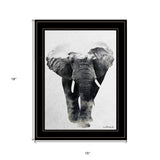 Elephant Walk 2 Black Framed Print Wall Art