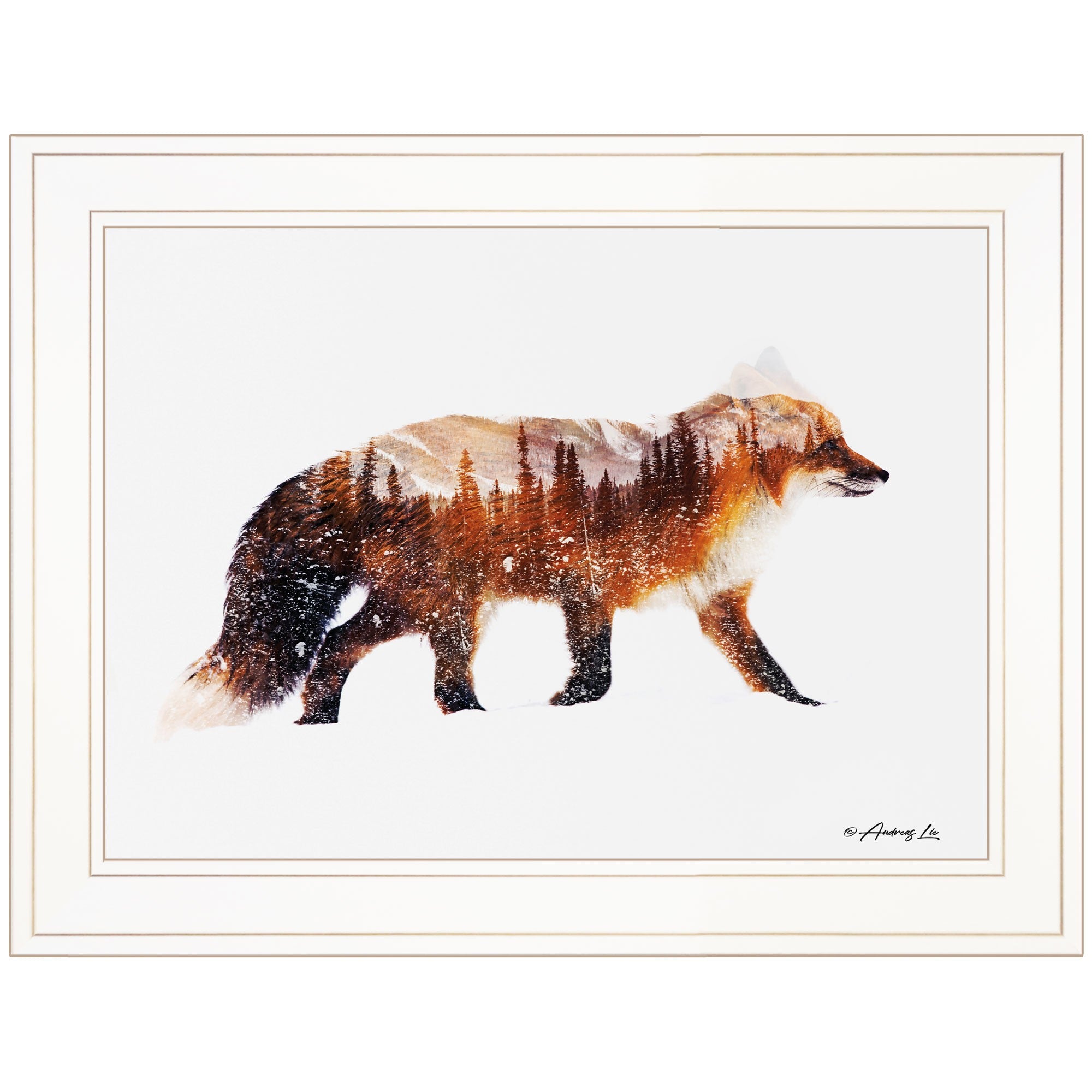 Arctic Red Fox 1 White Framed Print Wall Art