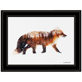 Arctic Red Fox 2 Black Framed Print Wall Art