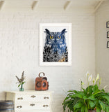 Night Owl 2 White Framed Print Wall Art