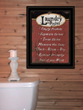 Laundry Rules 4 Black Framed Print Bathroom Wall Art