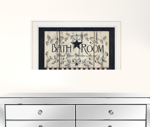 Bathroom White Framed Print Wall Art