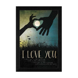 I Love You Underneath The Moon Black Framed Print Wall Art