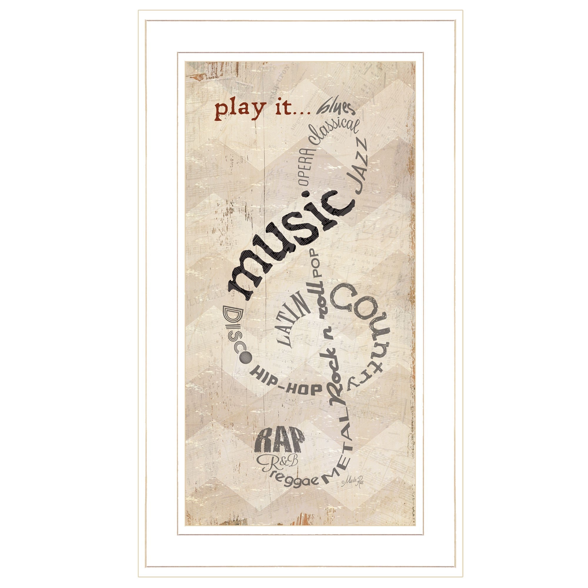 Play It 1 White Framed Print Wall Art