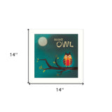 Night Owl 1 White Framed Print Wall Art