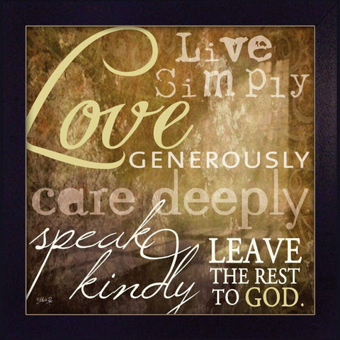 Live Simply 2 Black Framed Print Wall Art