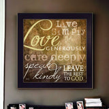 Live Simply 2 Black Framed Print Wall Art