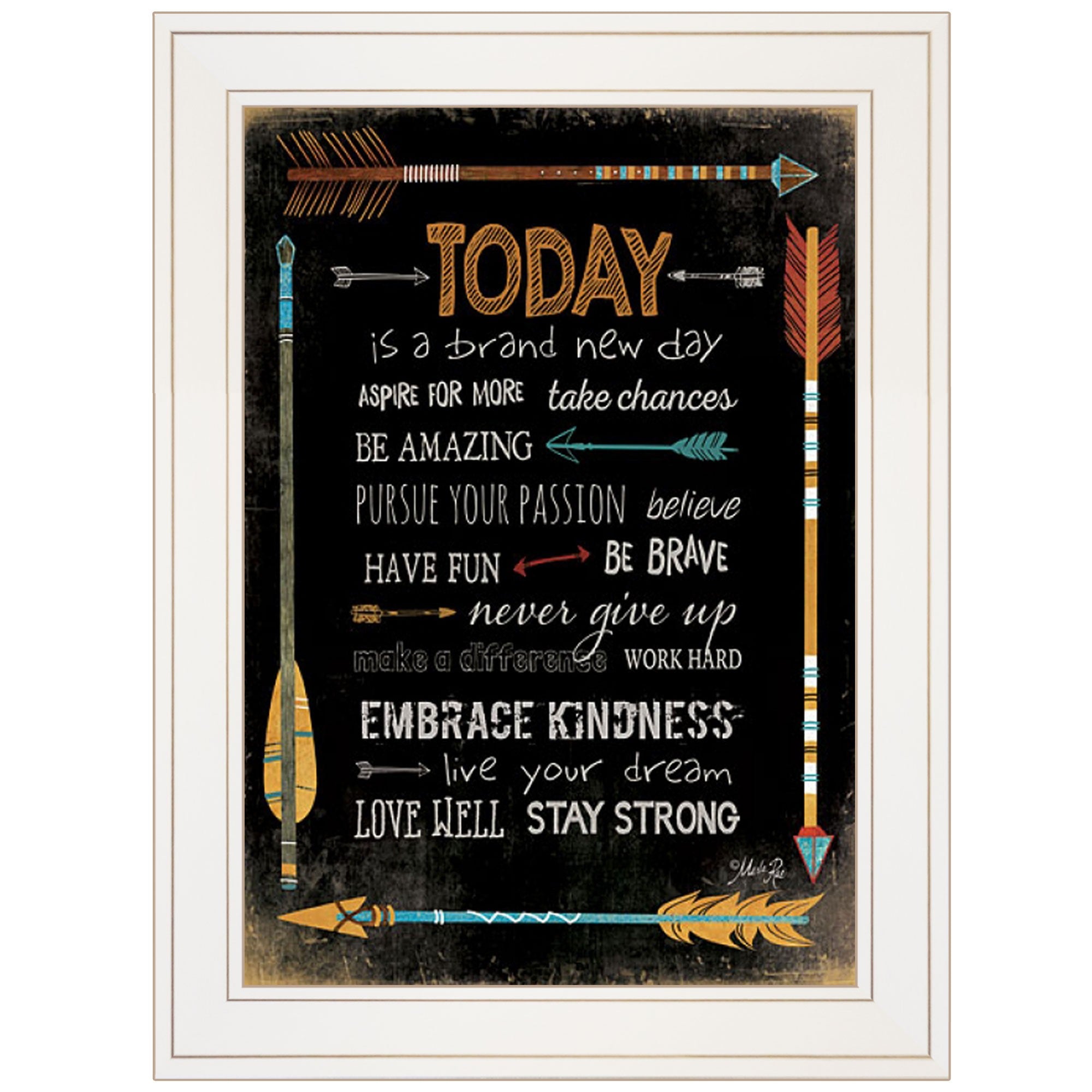 Today Is A Brand New Day 1 White Framed Print Wall Art
