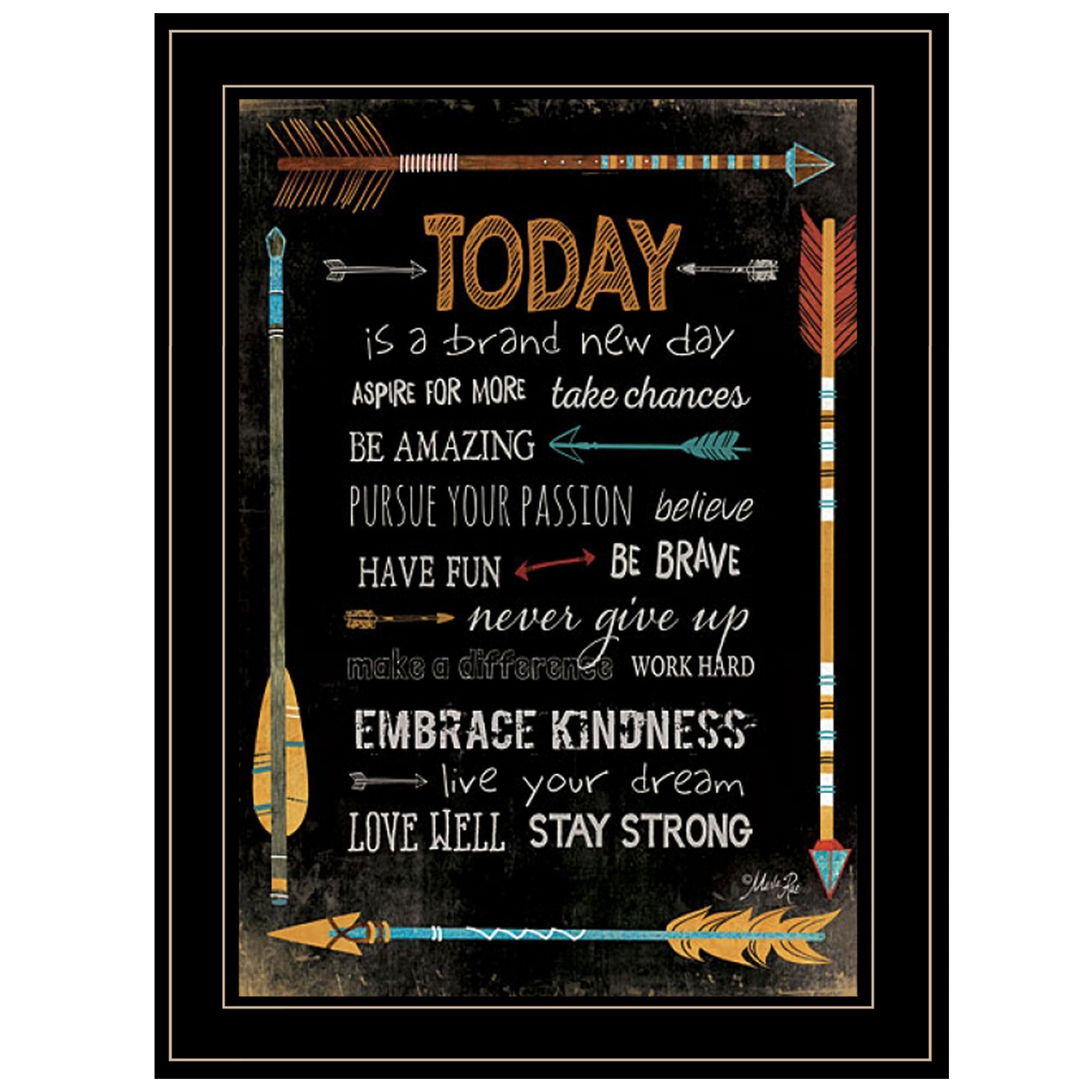 Today Is A Brand New Day 2 Black Framed Print Wall Art