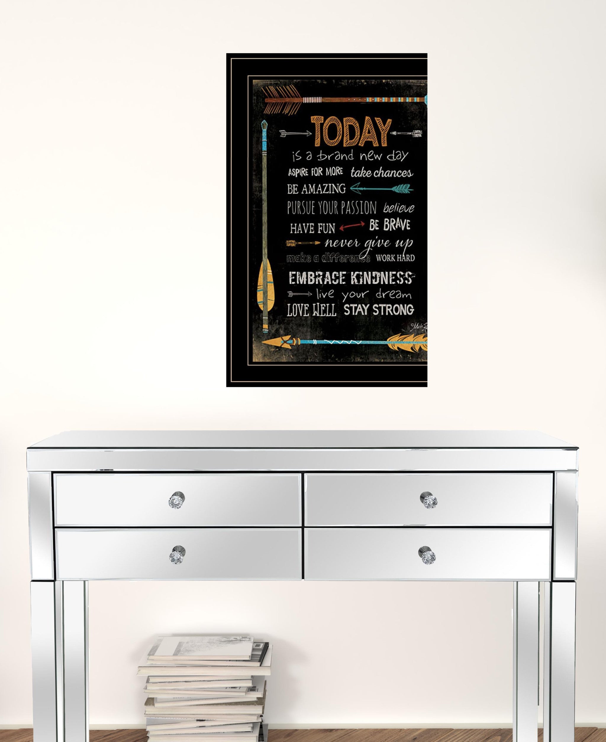 Today Is A Brand New Day 2 Black Framed Print Wall Art
