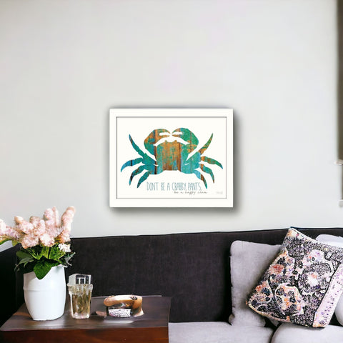 Dont Be A Crabby Pants White Framed Print Wall Art