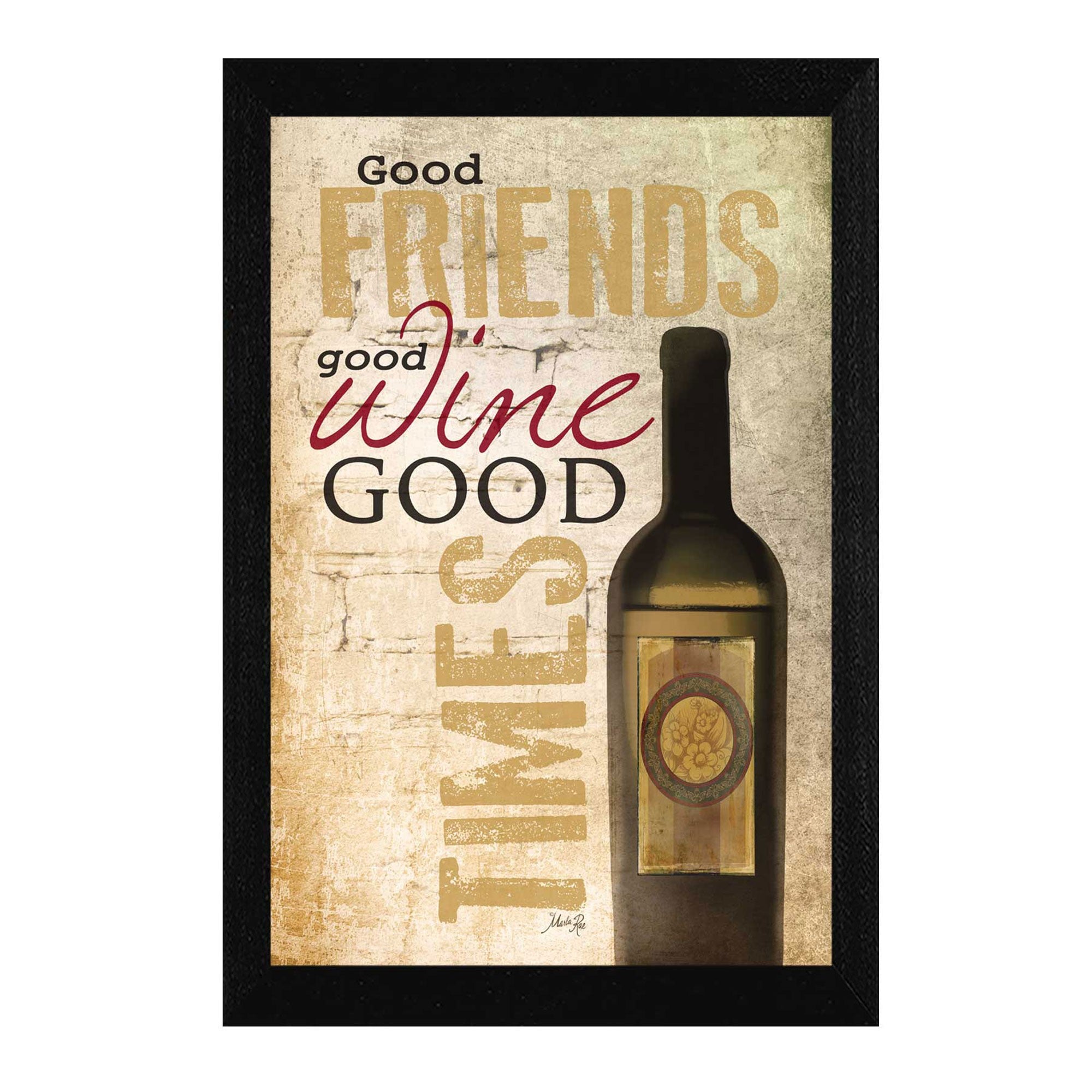 Good Wine 1 Black Framed Print Wall Art