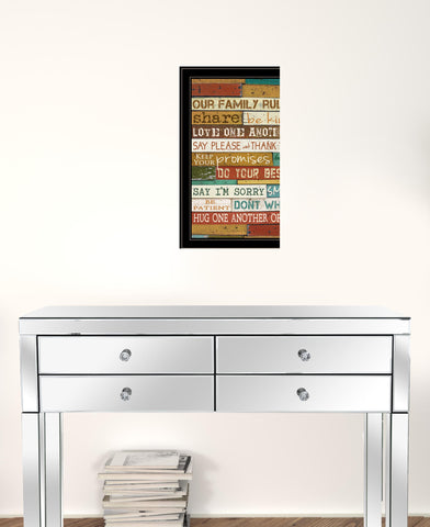 Our Family Rules 7 Black Framed Print Wall Art