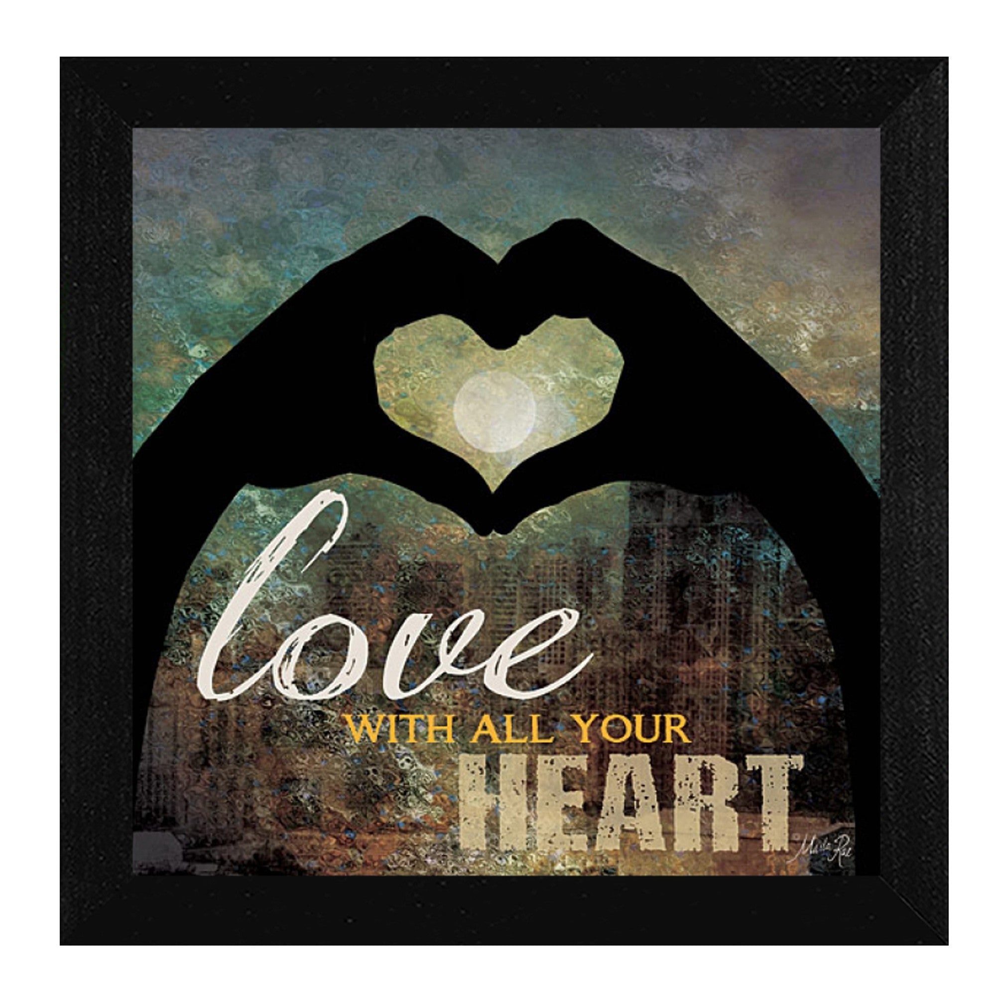Love With All Your Heart 2 Black Framed Print Wall Art