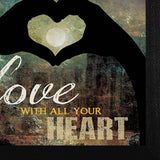 Love With All Your Heart 2 Black Framed Print Wall Art