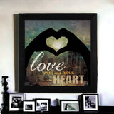 Love With All Your Heart 2 Black Framed Print Wall Art