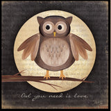 Owl You Need Is Love 2 Black Framed Print Wall Art