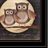 Owl Always Love & Need You 2 Black Framed Print Wall Art