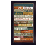 Our Family Rules 5 Black Framed Print Wall Art