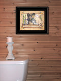 Bear Necessities Getting Ready Black Framed Print Wall Art