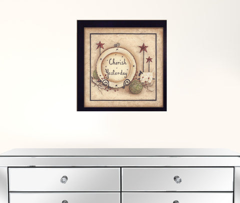 Cherish Yesterday 1 Black Framed Print Wall Art