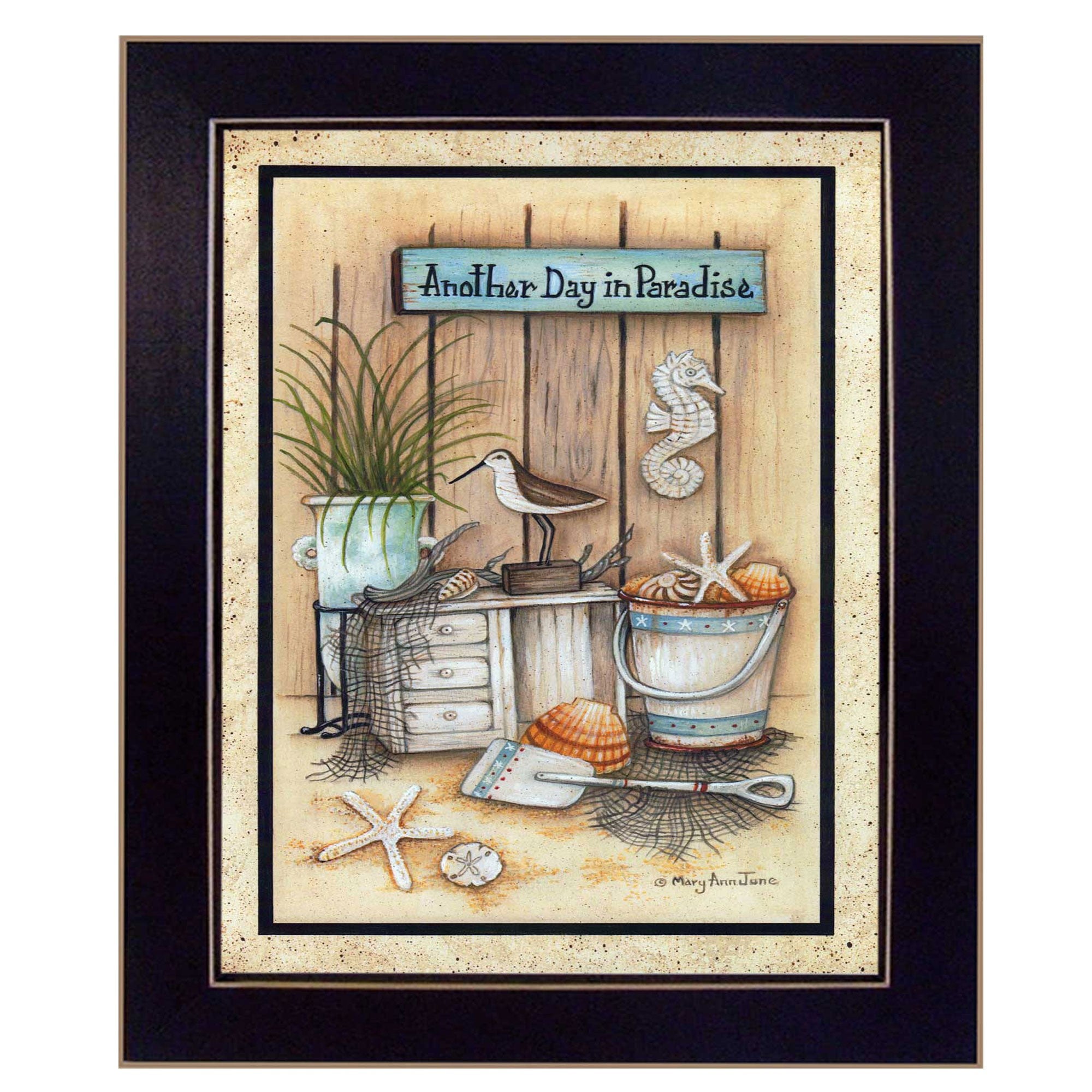 Another Day In Paradise 2 Black Framed Print Wall Art