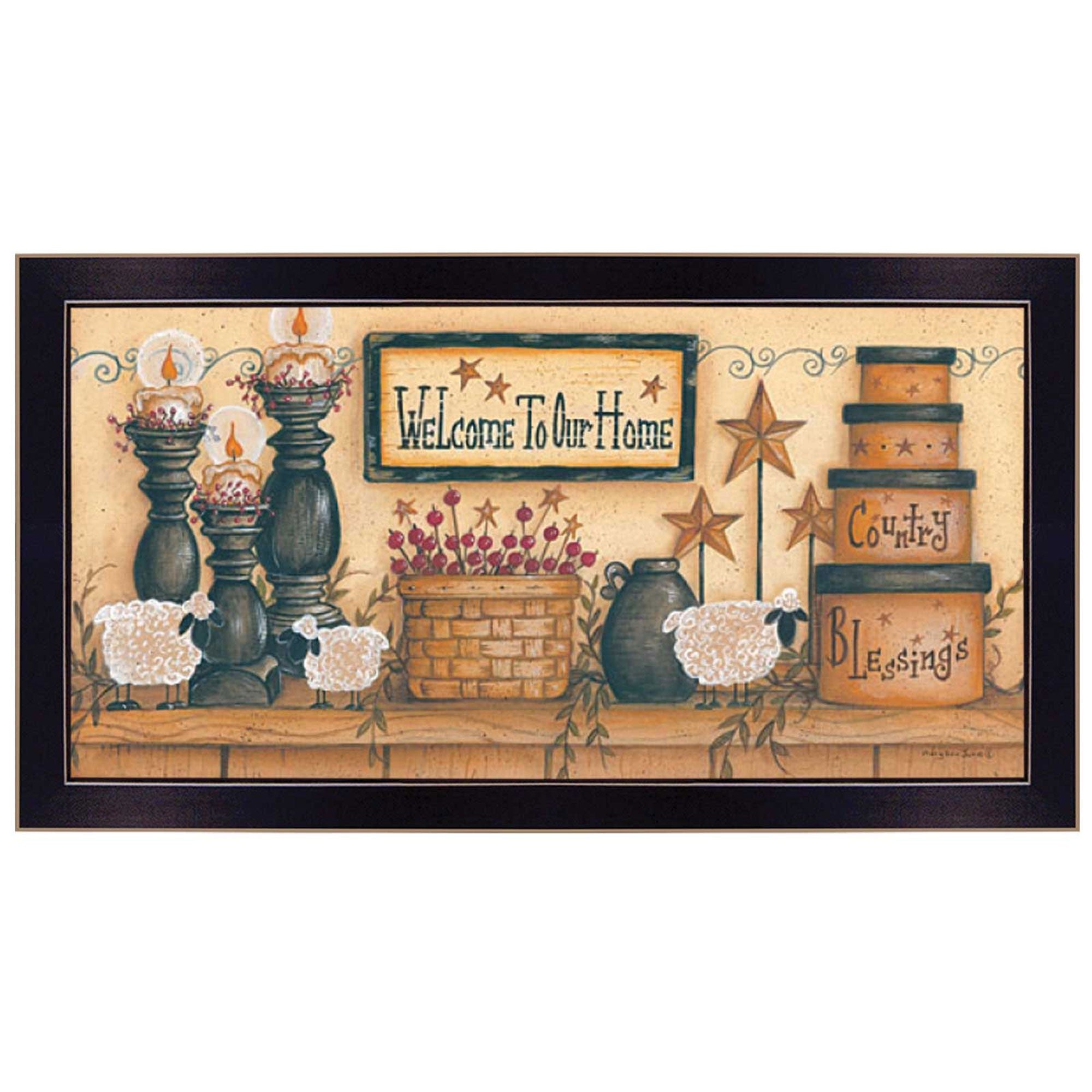 Welcome To Our Home 2 Black Framed Print Wall Art