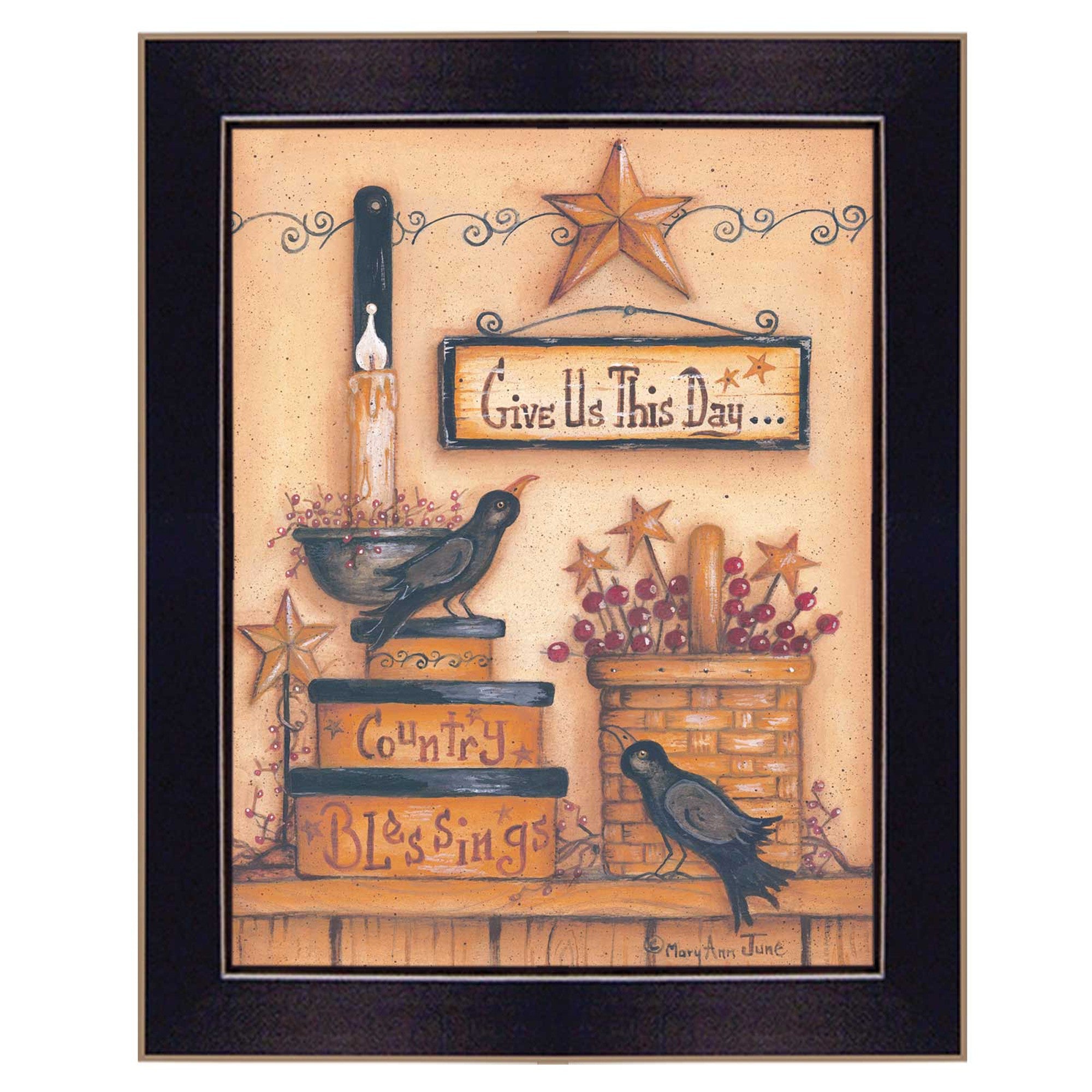 Give Us This Day Black Framed Print Wall Art