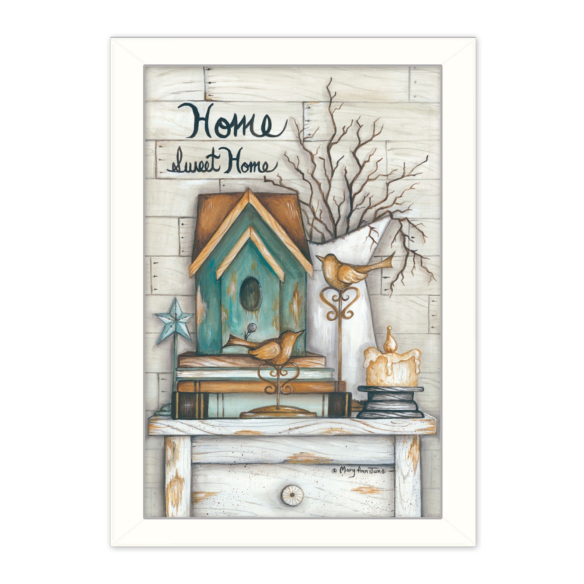 Home Sweet Home 5 White Framed Print Wall Art