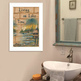 Living On The Lake 1 White Framed Print Wall Art