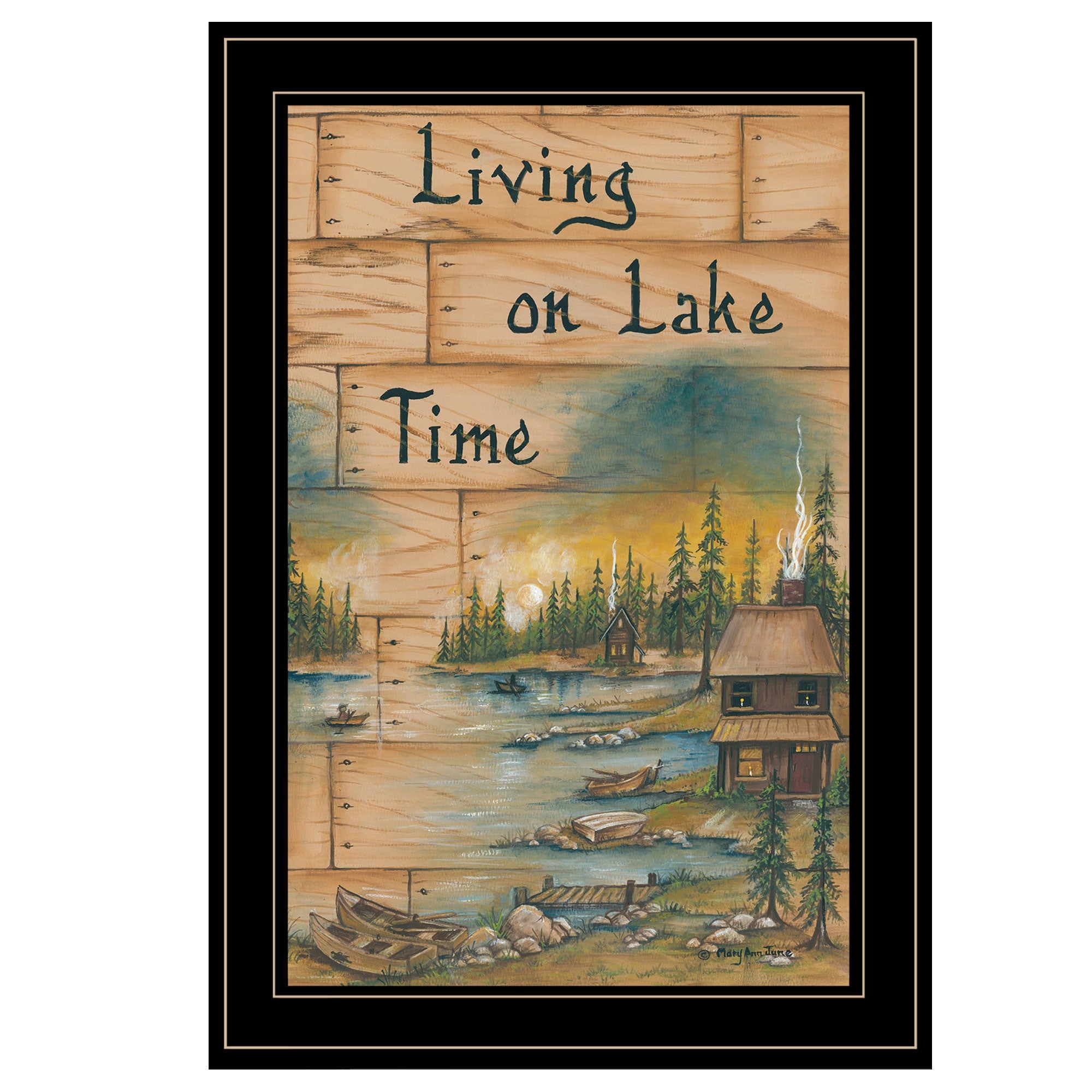Living On The Lake 2 Black Framed Print Wall Art