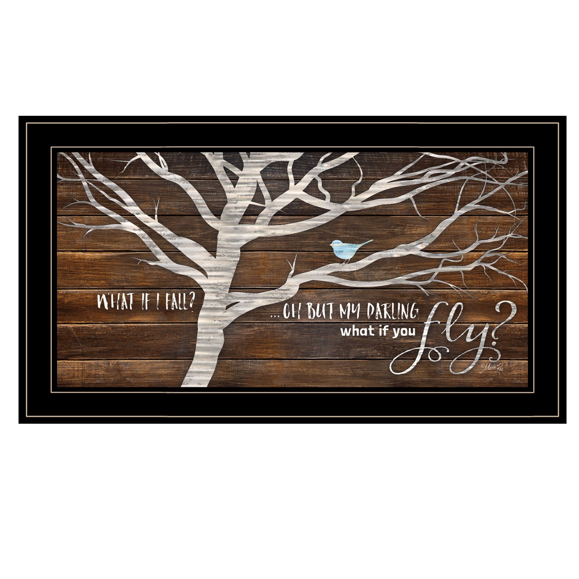 What If You Fly 2 Black Framed Print Wall Art