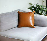 Decorative Vegan Faux Leather Throw Pillow