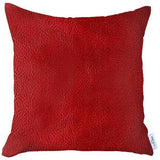 17" X 17" Red Solid Color Handmade Faux Leather Throw Pillow Cover