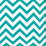 17" X 17" Turquoise And White Zippered Zigzag Throw Indoor Outdoor Pillow