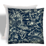 17" X 17" Navy Blue Zippered Indoor Outdoor Throw Pillow