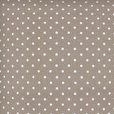 17" X 17" Taupe And White Zippered Polka Dots Throw Indoor Outdoor Pillow