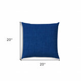 20" X 20" Aqua Blue Blown Seam Solid Color Throw Indoor Outdoor Pillow